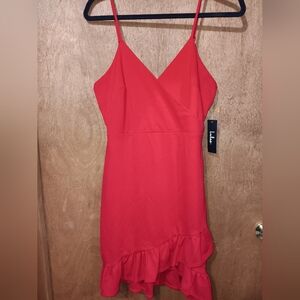 Lulu's Red Ruffle Hem Dress